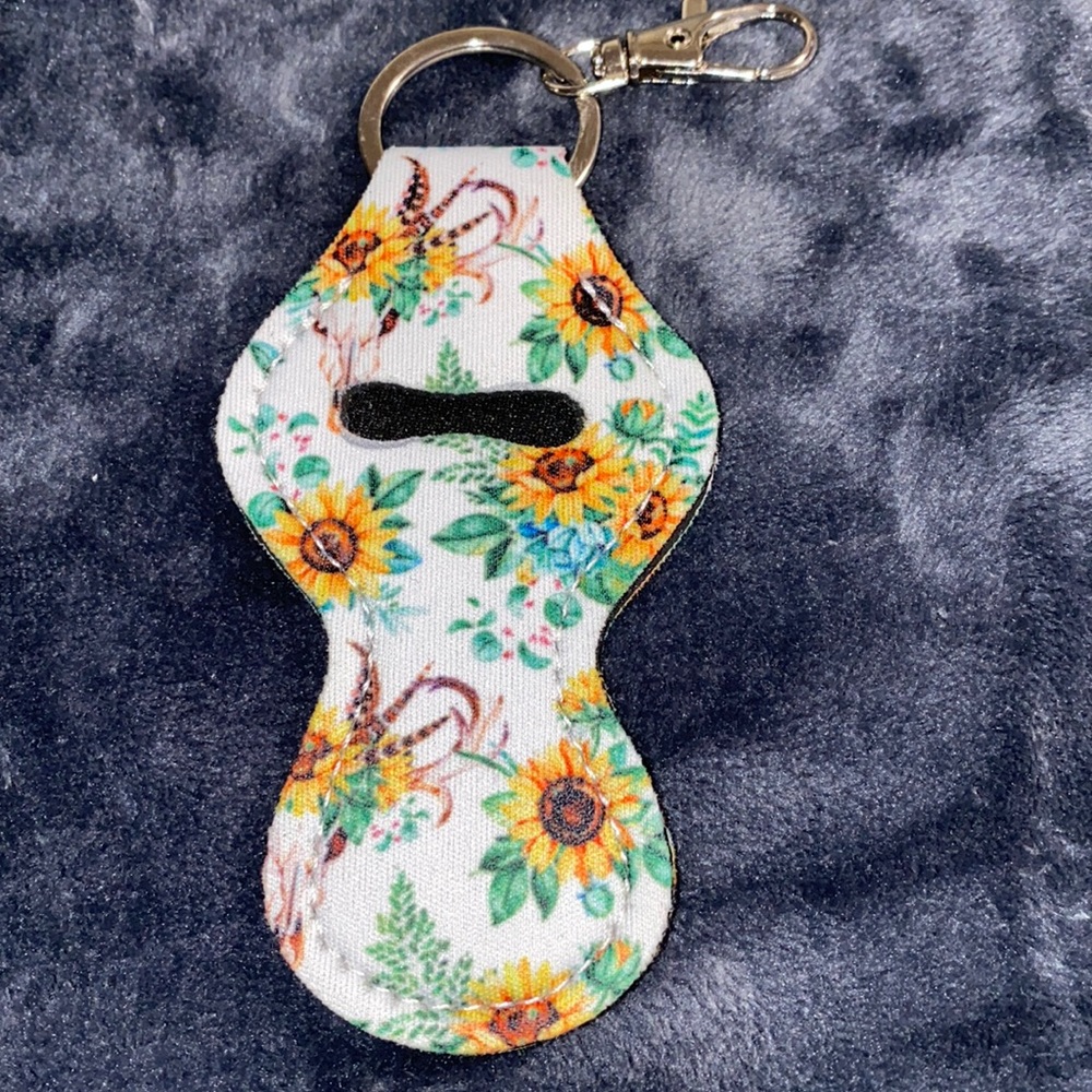 New Sunflower chapstick holder keychain